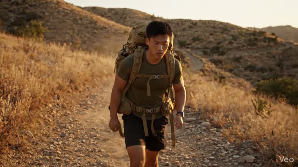Hiker during golden hour
