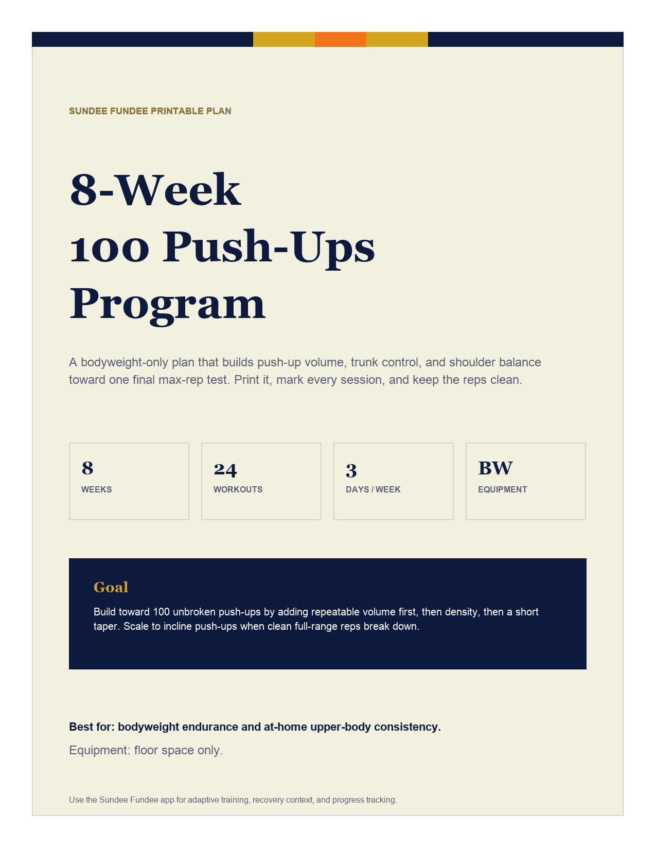 8-Week 100 Push-Ups Program cover
